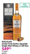 Macallan Amber Ernie Button Speyside Single Malt Whisky In Gift Box-1x750ml