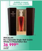 Macallan No 6 Speyside Single Malt Scotch Whisky In Presentation Box-1x750ml