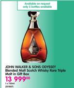 Johnnie Walker & Sons Odyssey Blended Malt Scotch Whisky Rare Triple Malt In Gift Box-1x750ml
