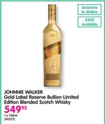 Johnnie Walker Gold Label Reserve Bullion Limited Edition Blended Scotch Whisky-1x750ml