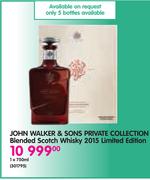Johnnie Walker & Sons Private Collection Blended Scotch Whisky 2015 Limited Edition-1x750ml