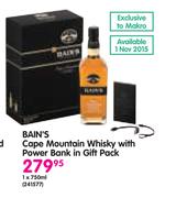 Bain's Cape Mountain Whisky-1x750ml With Power Bank In Gift Pack