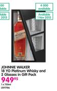 Johnnie Walker 18 Yo Platinum Whisky-1x750ml And 2 Glasses In Gift Pack