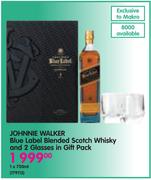 Johnnie Walker Blue Label Blended Scotch Whisky-1x750ml And 2 Glasses In Gift Pack
