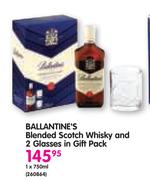 Ballantine's Blended Scotch Whisky-1x750ml And 2 Glasses In Gift Pack