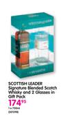 Scottish Leader Signature Blended Scotch Whisky-750ml and 2 Glasses in Gift Pack