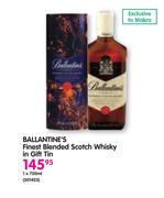 Ballantine's Finest Blended Scotch Whisky in Gift Tin-750ml Each