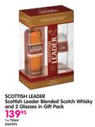 Scottish Leader Blended Scotch Whisky-1x750ml And 2 Glasses In Gift Pack