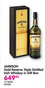 Jameson Gold Reserve Triple Distilled Irish Whiskey In Gift Box-1x750ml 