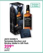 Jack Daniel's Tennessee Bourbon And Slimline Wallet In Gift Pack-1x750ml