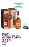 Bisquit V.S Cognac-1x750ml And Glass And Cradle In Gift Pack