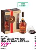 Bisquit VSOP Cognac-1x750ml With Roller, Glass And Cradle In Gift Pack