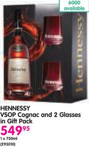 Special Hennessy Vsop Cognac And 2 Glasses In Gift Pack-750ml — m