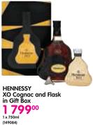 Hennessy Xo Cognac And Flask In Gift Box-750ml