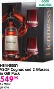 Hennessy Vsop Cognac And 2 Glasses In Gift Pack-750ml