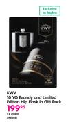 KWV 10 YO Brandy and Limited Edition Hip Flask in Gift Pack-750ml