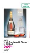 KWV 12 YO Brandy-750ml and 2 Glasses in Gift Pack