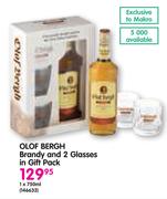 Olof Bergh Brandy-750ml and 2 Glasses in Gift Pack