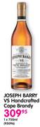 Joseph Barry Vs Handcrafted Cape Brandy-750ml