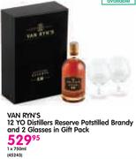 Van Ryn's 12 Yo Distillers Reserve Potstilled Brandy And 2 Glasses In Gift Pack-1x750ml