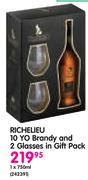 Richelieu 10 Yo Brandy And 2 Glasses In Gift Pack-1x750ml