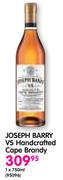 Joseph Barry VS Handcrafted Cape Brandy-1x750ml