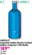 Absolut Imported Vodka Electric Limited Edition Collector's Gift Bottle-750ml