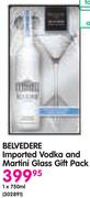 Belvedere Imported Vodka And Martini Glass Gift Pack-750ml