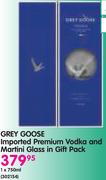 Grey Goose Imported Premium Vodka And Martini Glass Gift Pack-750ml