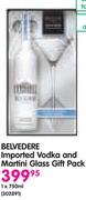 Belvedere Imported Vodka And Martini Glass Gift Pack-1x750ml