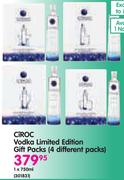 Ciroc Vodka Limited Edition Gift Packs(4 Different Packs)-1x750ml