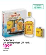 Gordon's Gin and Hip Flask Gift Pack-750ml Each