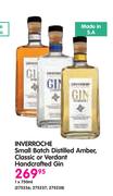 Inverroche Small Batch Distilled Amber, Classic or Verdant Handcrafted Gin-750ml Each