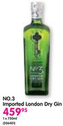 NO.3 Imported London Dry Gin-1x750ml