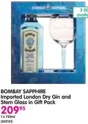 Bombay Sapphire Imported London Dry Gin And Stem Glass In Gift Pack-1x750ml