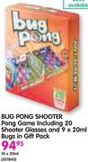 Bug Pong Shooter Pong Game Including 20 Shooter Glasses And 9x20ml Bugs In Gift Pack-10x20ml