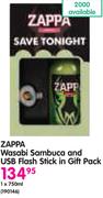Zappa Wasabi Sambuca And USB Flash Stick In Gift Pack-750ml