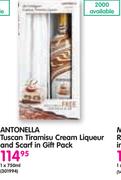 Antonella Tiscan Tiramisu Cream Liqueur And Scarf In Gift Pack-1x750ml