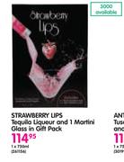 Strawberry Lips Tequila Liqueur And 1 Martini Glass In Gift Pack-1x750ml