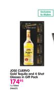 Jose Cuervo Gold Tequila And 4 Shot Glasses In Gift Pack-1x750ml