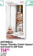 Antonella Tuscan Tiramisu Cream Liqueur And Scarf In Gift Pack-1x750ml