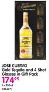 Jose Cuervo Gold Tequila And 4 Shot Glasses In Gift Pack-1x750ml