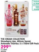 The Cream Collection Strawberry Lips, African Secret,Antonella Tiramisu 3x750ml Gift Pack