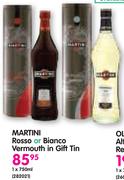 Martini Rosso Or Bianco Vermouth In Gift Tin-750ml