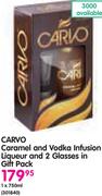Carvo Caramel And Vodka Infusion Liqueur And 2 Glasses In Gift Pack-750ml