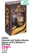 Carvo Caramel And Vodka Infusion Liqueur And 2 Glasses In Gift Pack-1x750ml