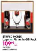 Striped Horse Lager Or Pilsner In Gift Pack-4x330ml Each