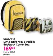 Savanna Dry & Dark NRB 6 Pack In Backpack Cooler Bag-2x6x330ml