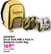 Savanna Dry & Dark NRB 6 Pack In Backpack Cooler Bag-2x6x330ml