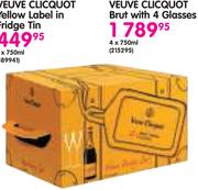 Veuve Clicquot Brut With 4 Glasses-4x750ml